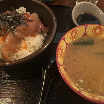 Omakase By Kai - Donburi with sashimi and Japanese pickles, plus miso with clams - Sushi Bars Near Me - Raleigh, North Carolina Omakase By Kai - Donburi with sashimi and Japanese pickles, plus miso with clams - Sushi Bars Near Me - Raleigh, North Carolina