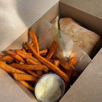 Tickle Tree Cafe - Portobello mushroom sandwich w/ garlic sweet potato fries (a must!) - Cafes Near Me - La Crescenta, California Tickle Tree Cafe - Portobello mushroom sandwich w/ garlic sweet potato fries (a must!) - Cafes Near Me - La Crescenta, California