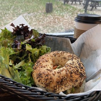 Twisted Grounds - Veggie breakfast sandwich and greens side salad - Coffee & Tea Near Me - Madison, Wisconsin