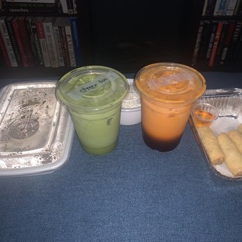 Heng Thai - Beef Basil Entree, Thai Iced Tea, Ice Green Tea, Fried Spring Roll. i ate a spring roll out of my small order lol - Thai Near Me - Long Island City, New York Heng Thai - Beef Basil Entree, Thai Iced Tea, Ice Green Tea, Fried Spring Roll. i ate a spring roll out of my small order lol - Thai Near Me - Long Island City, New York