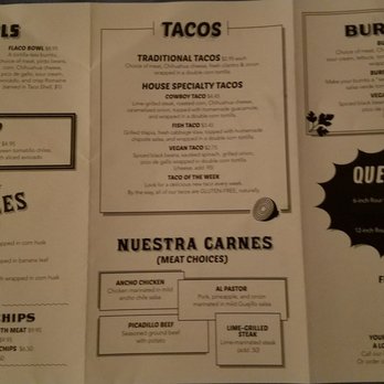 Flaco's Tacos - Some of the menu - Mexican Near Me - Chicago, Illinois Flaco's Tacos - Some of the menu - Mexican Near Me - Chicago, Illinois