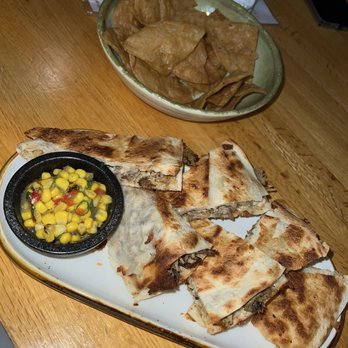 Loco Boys Brewing - Chips, Smoked Pork Quesadilla, Mkt Corn Salsa - Breweries Near Me - Traverse City, Michigan