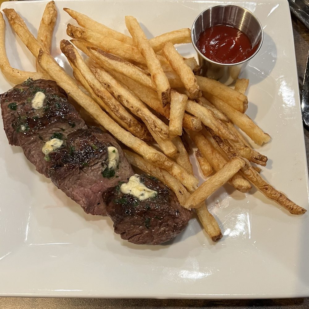 Steak Frites--no more than 5 oz of steak (and not filet) Steak Frites--no more than 5 oz of steak (and not filet)