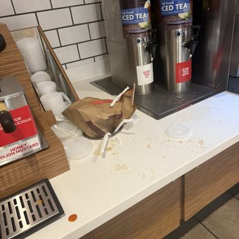 Jersey Mike's Subs - Dirty with days old dried spills. Trash running over in almost every can. - Sandwiches Near Me - Spring Hill, Tennessee