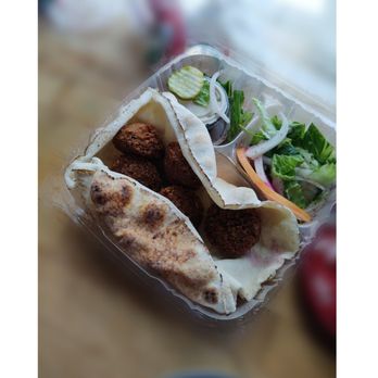 Kabab Guys - Amazing falafel + pita. Not included in photo; the incredible hummus. - Mediterranean Near Me - Syracuse, New York Kabab Guys - Amazing falafel + pita. Not included in photo; the incredible hummus. - Mediterranean Near Me - Syracuse, New York