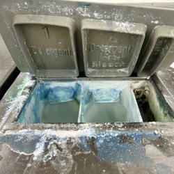 Brite-Way Coin Laundry - Buildup and mold inside dispensers