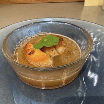 Ddobar - Scallops with brown butter dashi that I wanted to drink a bowl of - Bars Near Me - New York, New York