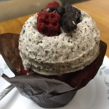 Scratch Bakeshop - Red velvet traditional cupcake with cookies and cream icing - Bakeries Near Me - Rochester, New York