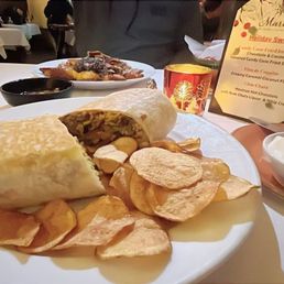 Big Burrito with chips.  Burro-Grande