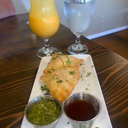 Vegetable Samosas & Mango Lassi Vegetable Samosas & Mango Lassi