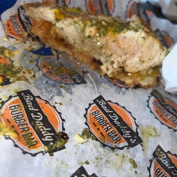 Bad Daddy's Burger Bar - Sam I am burger with no ham and grilled chicken patty instead of beef - Bars Near Me - Marietta, Georgia Bad Daddy's Burger Bar - Sam I am burger with no ham and grilled chicken patty instead of beef - Bars Near Me - Marietta, Georgia