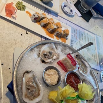 Fish Restaurant - Happy hour Coconut Shrimp, Crunchy Tuna Roll and 5 - Oysters - 1/2 Shell - Seafood Near Me - Naples, Florida Fish Restaurant - Happy hour Coconut Shrimp, Crunchy Tuna Roll and 5 - Oysters - 1/2 Shell - Seafood Near Me - Naples, Florida