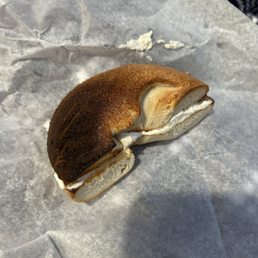 Great completely burnt bagel that I couldn't even eat. Wasn't even busy, quality control is through the floor. Won't be back for a while Great completely burnt bagel that I couldn't even eat. Wasn't even busy, quality control is through the floor. Won't be back for a while
