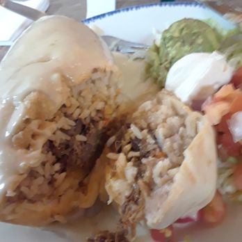 Mrs. Taco - The inside of my barbacoa chimi burrito. - Latin American Near Me - Andover, Minnesota
