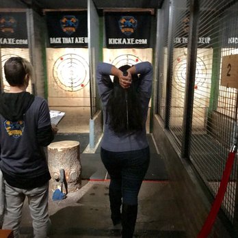 Kick Axe Throwing - Excellent form - Bars Near Me - Brooklyn, New York Kick Axe Throwing - Excellent form - Bars Near Me - Brooklyn, New York