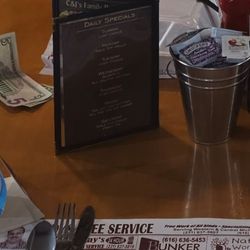 C & J's Family Restaurant - You know a good hometown diner when the menu has the local ads, packets of jams & jellies, condiments, and the daily specials menu!