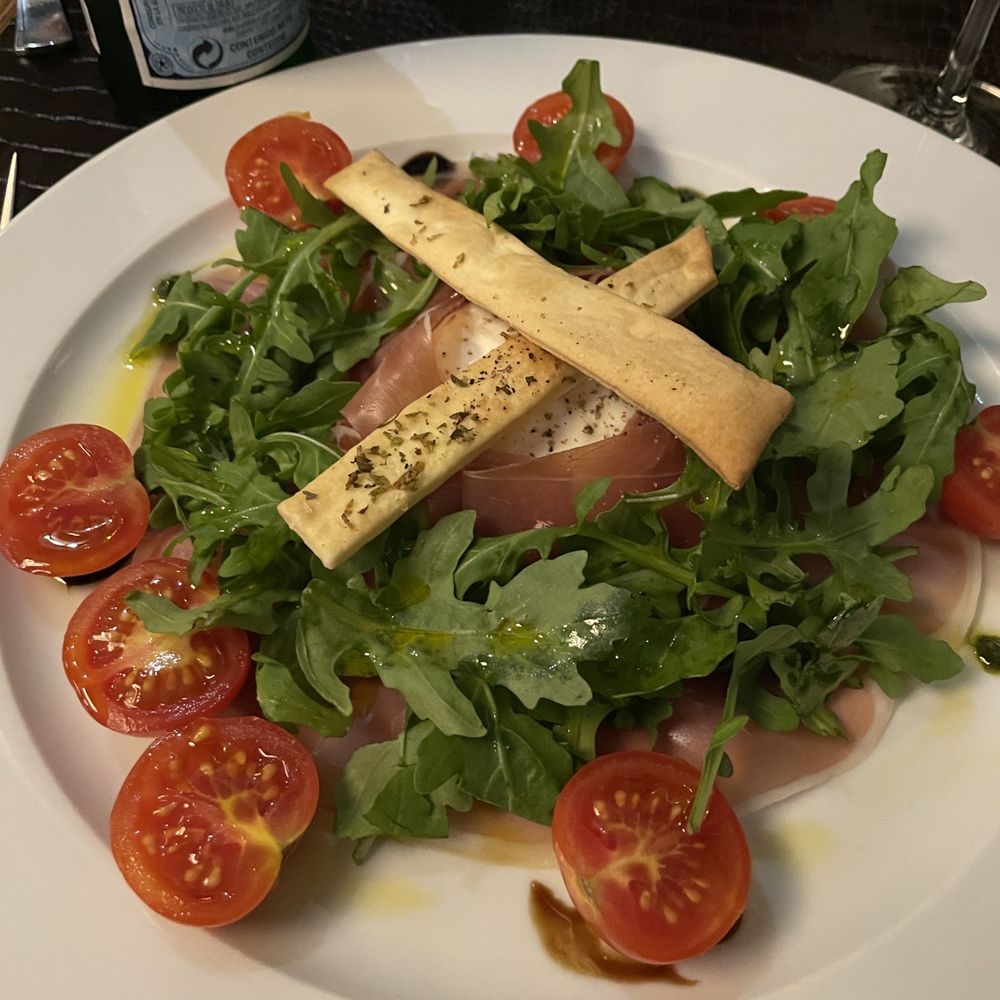 Burrata with prosciutto