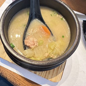Katsuyama - Miso Soup has pork. - Izakaya Near Me - Palm Desert, California Katsuyama - Miso Soup has pork. - Izakaya Near Me - Palm Desert, California