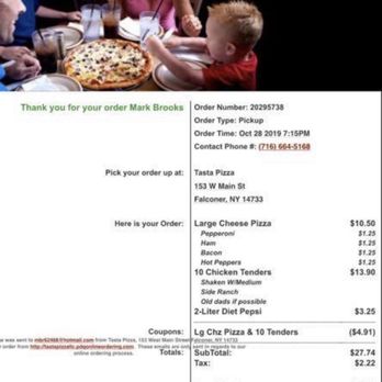 Tasta Pizza - the menu for the tasta pizza - Pizza Near Me - Falconer, New York Tasta Pizza - the menu for the tasta pizza - Pizza Near Me - Falconer, New York