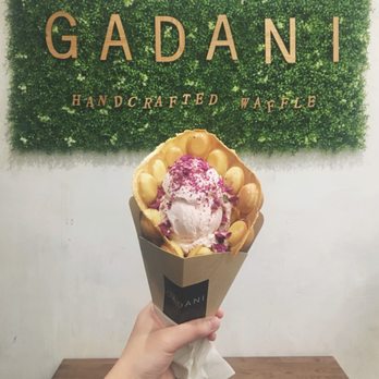 Gadani - Egg puffs with rose flavor ice cream and rose pedals - Coffee & Tea Near Me - Berkeley, California