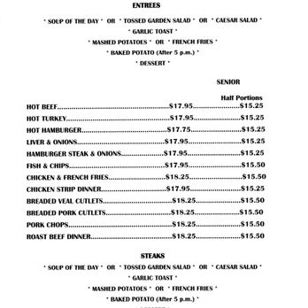 Chris' Restaurant - Takeout Menu December 2020 pg 3 - Diners Near Me - Coleman, Alberta