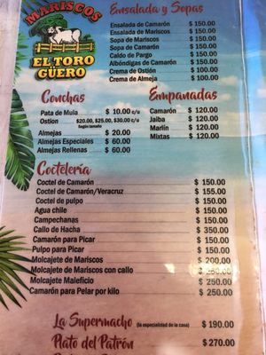 Menu photo 8 Mariscos El Toro Guero Cabo San Lucas, BCS