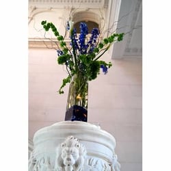 Flowers In A Jar - The Broder Wedding flowers.  French Country charm brought to life in the beautiful NYIT de Seversky Mansion. Flowers in a Jar!