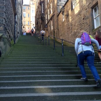 Royal Mile - Up the Castle Wynd Steps. With a total of 187 steps split in two half way up by Johnston Terrace it is a steep shortcut for the fit. - Landmarks & Historical Buildings Near Me - Edinburgh, EDH