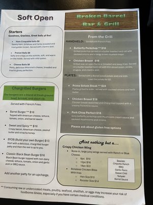 Menu photo 6 Broken Barrel Bar And Grill Middletown, OH