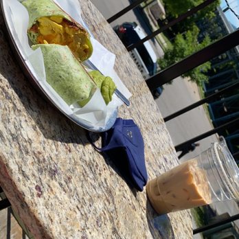 Stone Cup Cafe - Breakfast burrito with bacon and cold brew coffee. - Coffee Roasteries Near Me - Chattanooga, Tennessee