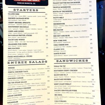 The Backyard - Menu - Barbeque Near Me - Rancho Murieta, California
