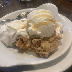 Crabby Joe's - Apple crumble with ice cream and whipped topping