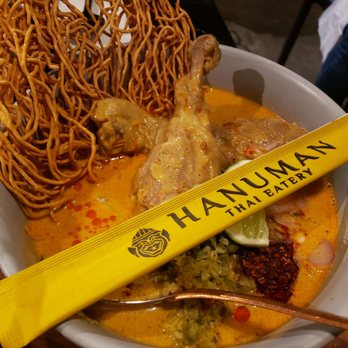 Hanuman Thai Eatery - Khao Soi, not as flavorful or temperature hot as have tried elsewhere. 3 stars, house specialty. - Thai Near Me - Costa Mesa, California Hanuman Thai Eatery - Khao Soi, not as flavorful or temperature hot as have tried elsewhere. 3 stars, house specialty. - Thai Near Me - Costa Mesa, California