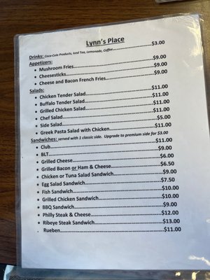 Menu photo 1 Lynn's Place Robbinsville, NC Menu photo 1 Lynn's Place Robbinsville, NC