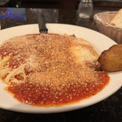 Demaino's Restaurant - Veal Parmesan. With angel hair