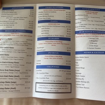 Krab Kingz - Menu page 1 - Seafood Near Me - Fort Worth, Texas Krab Kingz - Menu page 1 - Seafood Near Me - Fort Worth, Texas
