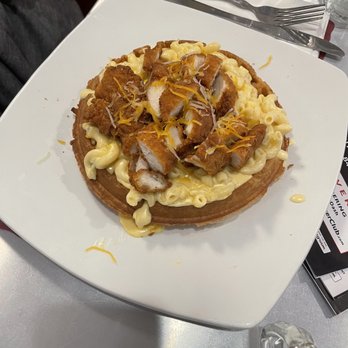 The Breakfast & Burger Club - MAC N Cheese Waffle - Burgers Near Me - Nyack, New York The Breakfast & Burger Club - MAC N Cheese Waffle - Burgers Near Me - Nyack, New York