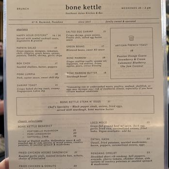 Bone Kettle - Menu - Breakfast & Brunch Near Me - Pasadena, California