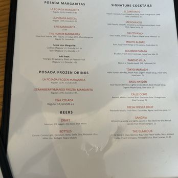 La Posada Restaurant - Drink menu - Mexican Near Me - Arlington, Virginia
