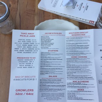 Jacob's Pickles - menu - Comfort Food Near Me - New York, New York