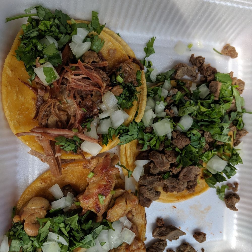 Tacos Del Sol - three tacoss in a styrofoam container - Mexican Near Me - Oakdale, California Tacos Del Sol - three tacoss in a styrofoam container - Mexican Near Me - Oakdale, California