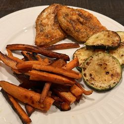 Butcher and Bean - Chicken, zucchini, and sweet potato fries