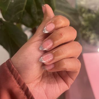 Varnish Lab - Gel Manicure with Silver French Tips - Nail Salons Near Me - Playa Vista, California Varnish Lab - Gel Manicure with Silver French Tips - Nail Salons Near Me - Playa Vista, California