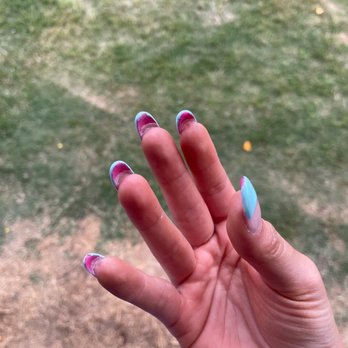 Tango Nails - What is this! Painted over my fill with nail polish - Nail Salons Near Me - Huntsville, Texas