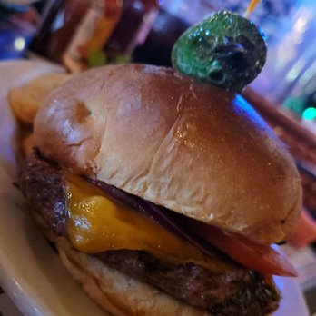 Junkyard Cafe - Salsa burger with 1/3 chips & tator tots - American Near Me - Simi Valley, California