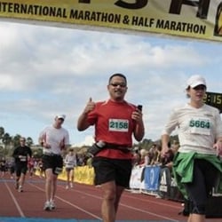Santa Barbara International Marathon - At the finish line!