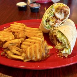 Luckey Junction - Waffle Fries and Bacon.Chicken Wrap