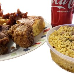 Southern Side Kitchen - Fried chicken, macaroni and cheese, candy yams, corn bread, yellow rice