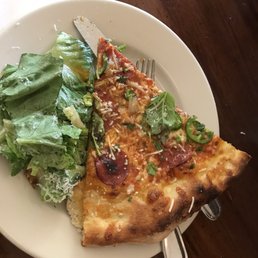 Salad and pizza