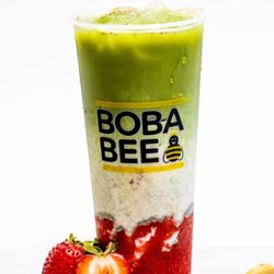 Boba Bee - Strawberry Matcha Latte